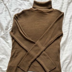Vintage tan ribbed turtleneck